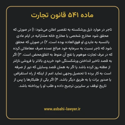 ماده ۵۴۱ قانون تجارت