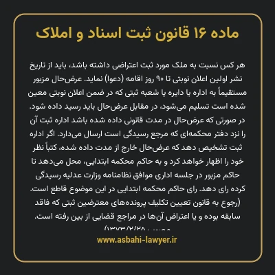 ماده ۱۶ قانون ثبت اسناد و املاک
