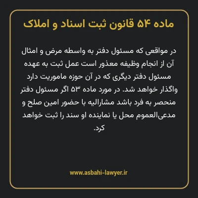 ماده ۵۴ قانون ثبت اسناد و املاک