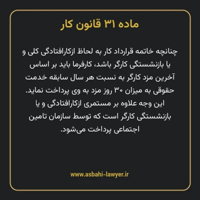ماده ۳۱ قانون کار