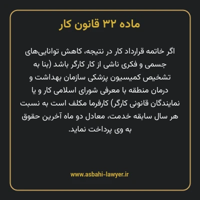 ماده ۳۲ قانون کار