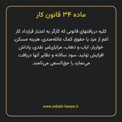 ماده ۳۴ قانون کار