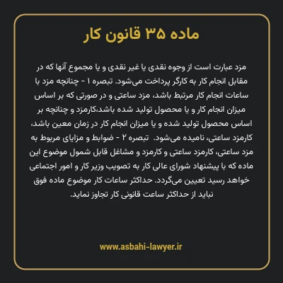 ماده ۳۵ قانون کار