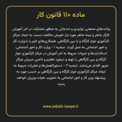 ماده ۱۱۰ قانون کار