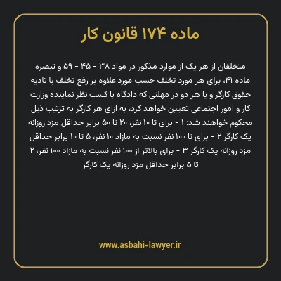 ماده ۱۷۴ قانون کار