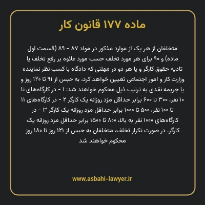 ماده ۱۷۷ قانون کار