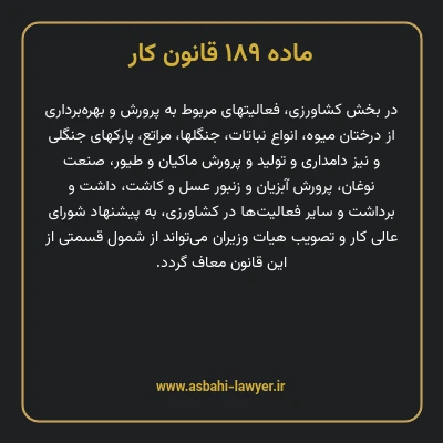 ماده ۱۸۹ قانون کار