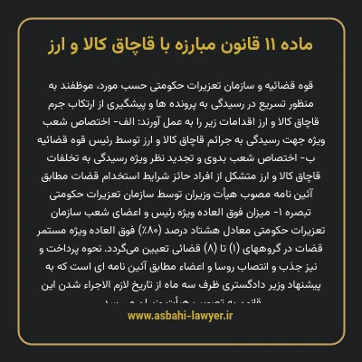 ماده ۱۱ قانون مبارزه با قاچاق کالا و ارز