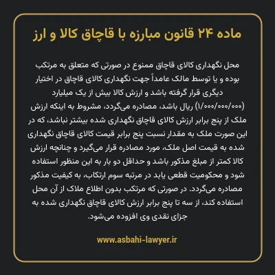 ماده ۲۴ قانون مبارزه با قاچاق کالا و ارز