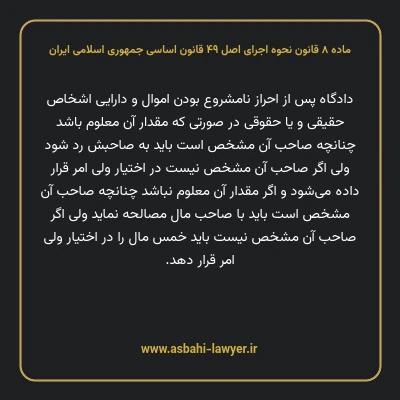 ماده ۸ قانون نحوه اجرای اصل ۴۹ قانون اساسی جمهوری اسلامی ایران