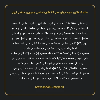 ماده ۱۹ قانون نحوه اجرای اصل ۴۹ قانون اساسی جمهوری اسلامی ایران