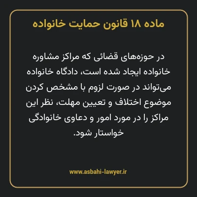 ماده ۱۸ قانون حمایت خانواده
