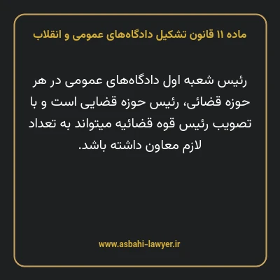 ماده ۱۱ قانون تشکیل دادگاه های عمومی و انقلاب