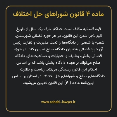 ماده ۴ قانون شوراهای حل اختلاف