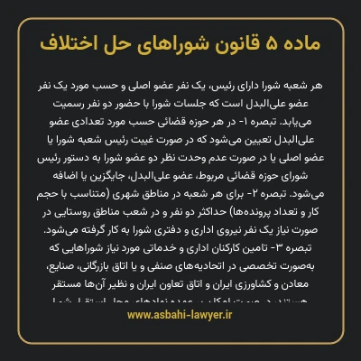 ماده ۵ قانون شوراهای حل اختلاف