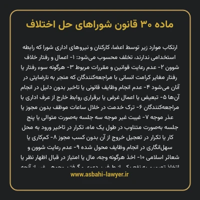 ماده ۳۰ قانون شوراهای حل اختلاف