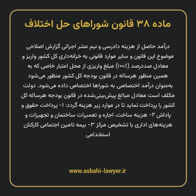 ماده ۳۸ قانون شوراهای حل اختلاف