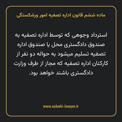 ماده ششم قانون اداره تصفیه امور ورشکستگی