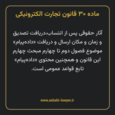 ماده ۳۰ قانون تجارت الکترونیکی