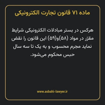 ماده ۷۱ قانون تجارت الکترونیکی