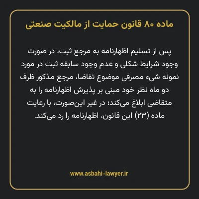 ماده ۸۰ قانون حمایت از مالکیت صنعتی