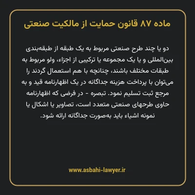 ماده ۸۷ قانون حمایت از مالکیت صنعتی
