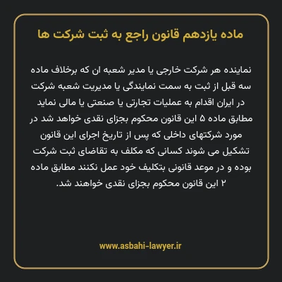 ماده ۱۱ قانون راجع به ثبت شرکت ها