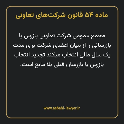 ماده ۵۴ قانون شرکت های تعاونی