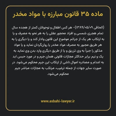 ماده ۳۵ قانون مبارزه با مواد مخدر