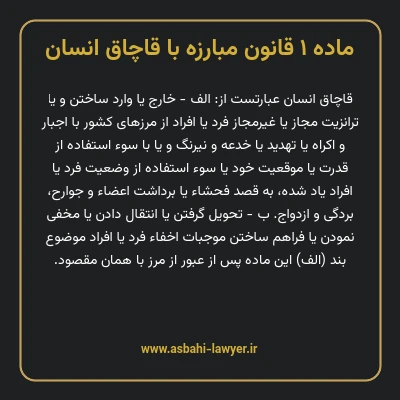 ماده ۱ قانون مبارزه با قاچاق انسان