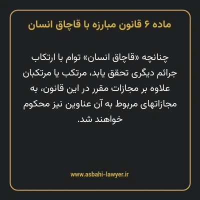 ماده ۶ قانون مبارزه با قاچاق انسان