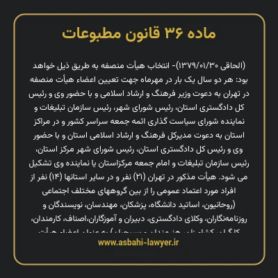ماده ۳۶ قانون مطبوعات