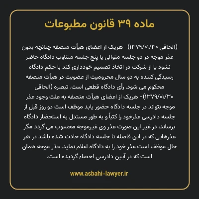 ماده ۳۹ قانون مطبوعات