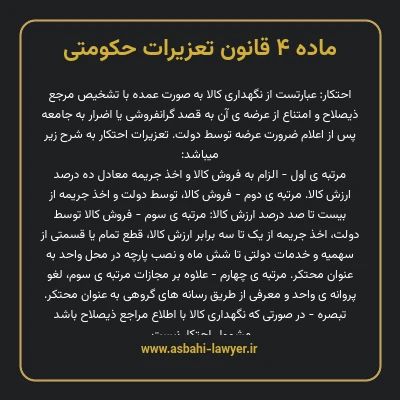 ماده ۴ قانون تعزیرات حکومتی