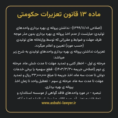 ماده ۱۳ قانون تعزیرات حکومتی