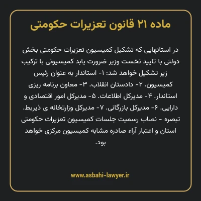 ماده ۲۱ قانون تعزیرات حکومتی