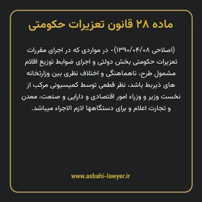 ماده ۲۸ قانون تعزیرات حکومتی