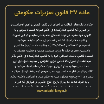 ماده ۳۷ قانون تعزیرات حکومتی