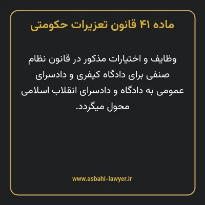 ماده ۴۱ قانون تعزیرات حکومتی