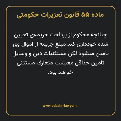 ماده ۵۵ قانون تعزیرات حکومتی