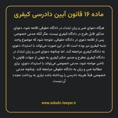 ماده ۱۶ قانون آیین دادرسی کیفری
