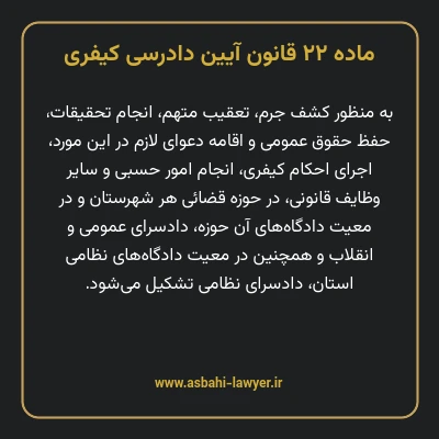 ماده ۲۲ قانون آیین دادرسی کیفری