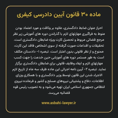 ماده ۳۰ قانون آیین دادرسی کیفری