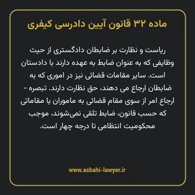 ماده ۳۲ قانون آیین دادرسی کیفری