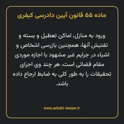 ماده ۵۵ قانون آیین دادرسی کیفری