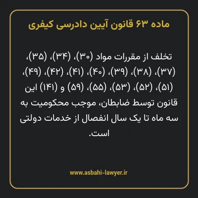 ماده ۶۳ قانون آیین دادرسی کیفری