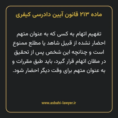 ماده ۲۱۳ قانون آیین دادرسی کیفری