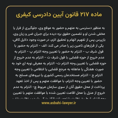 ماده ۲۱۷ قانون آیین دادرسی کیفری