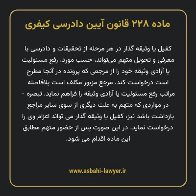 ماده ۲۲۸ قانون آیین دادرسی کیفری