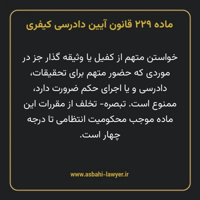 ماده ۲۲۹ قانون آیین دادرسی کیفری